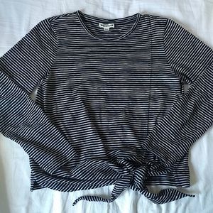 WHISTLES - cotton striped top with bottom tie